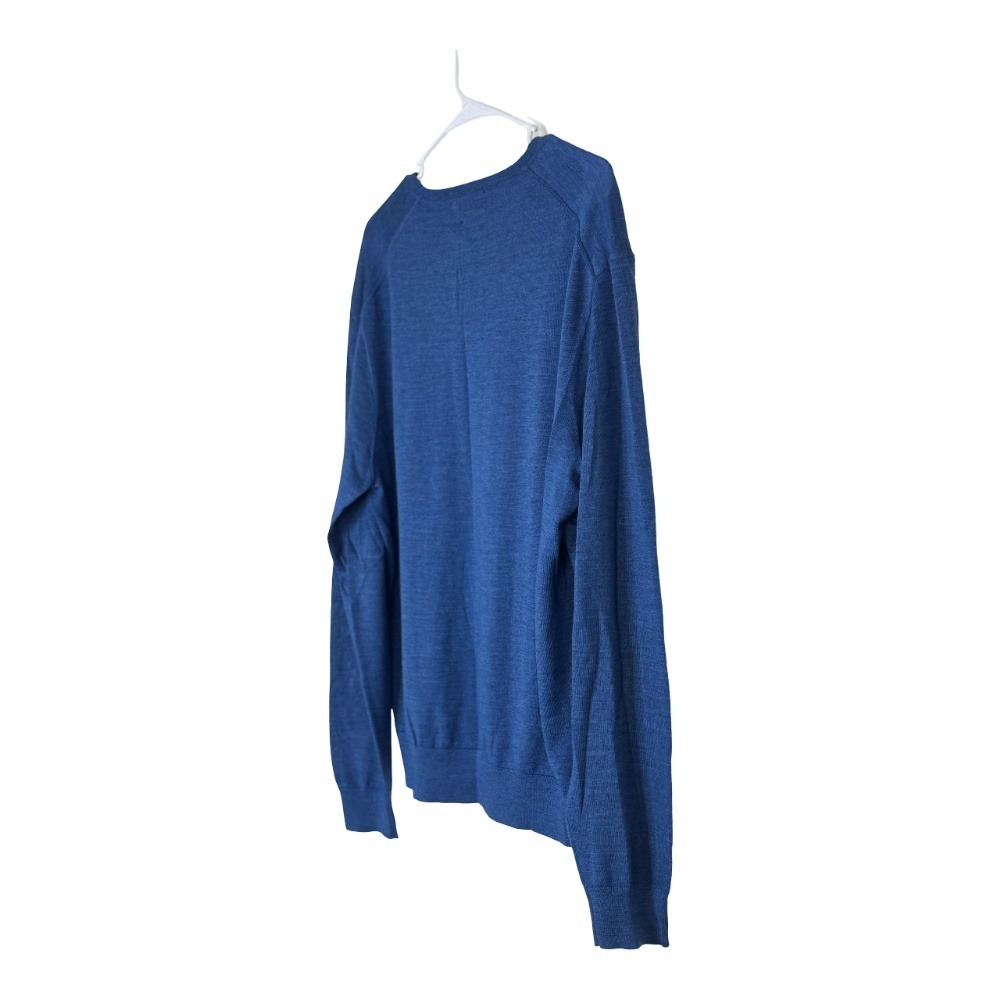 Polo Ralph Lauren Sweater Womens XL Blue Merino Wool V-Neck Custom Fit Pony Logo - Picture 4 of 10